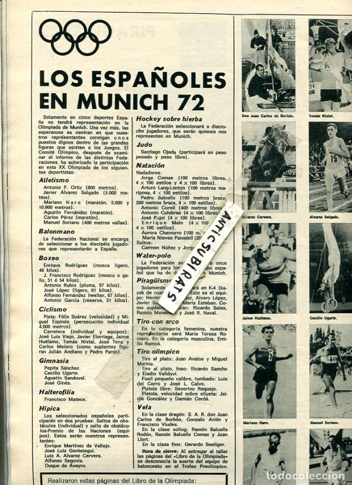 Coleccionismo de revistas y peri&oacute;dicos: REVISTA A&Ntilde;O 1972 LOS DEPORTISTAS ESPA&Ntilde;OLES EN LAS OLIMPIADAS JUEGOS OLIMPICOS DE MUNICH