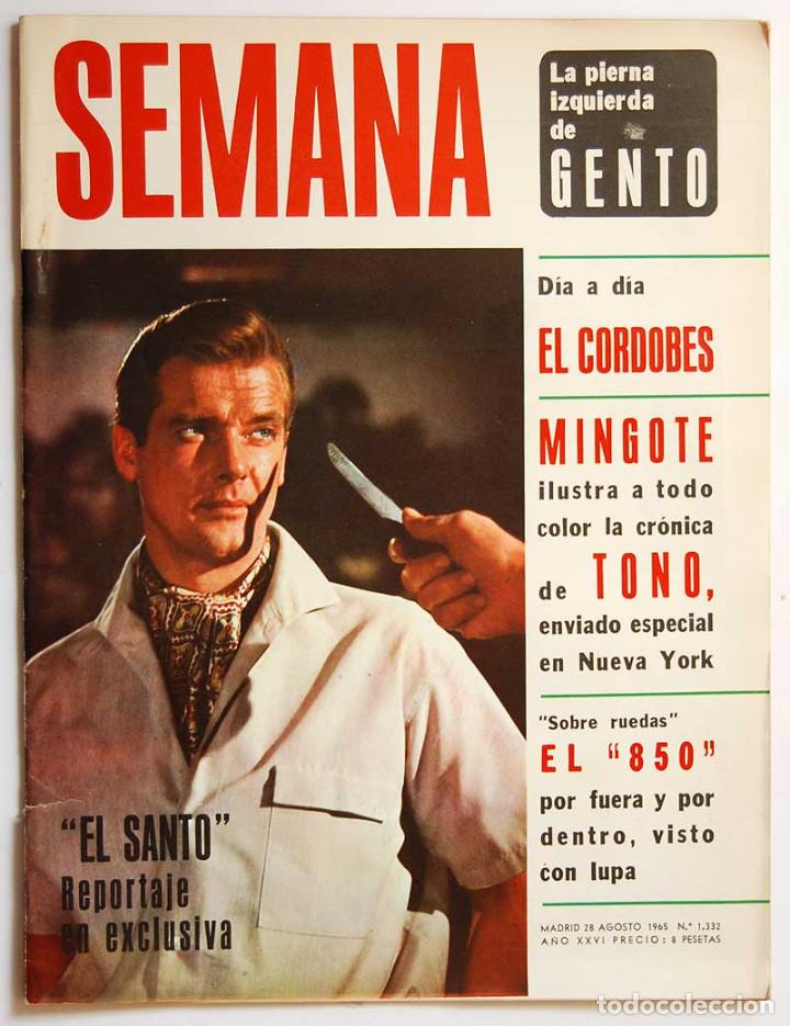Coleccionismo de Revistas y Peri&oacute;dicos: Revista Semana N&ordm; 1332. 28 Agosto 1965. El Santo. El Cordob&eacute;s. Los Beatles
