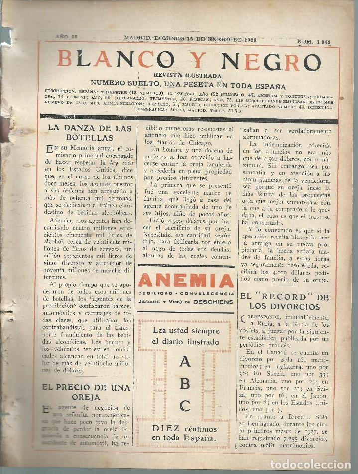 Collectionnisme de Revues et Journaux: BYN 15 ENE 1928.N&ordm; 1913: PORTADILLA ME MEDICAMENTOS JUEGOS EMILMATTHERMOGENE EMPLASTOS ASPAIME PERBO