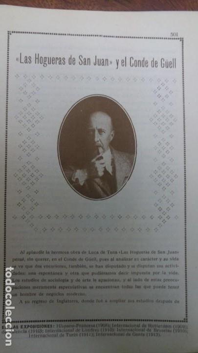Collectionnisme de Revues et Journaux: LAS HOGUERAS DE SAN JUAN Y EL CONDE GUELL 2 HOJAS A&Ntilde;O 1929