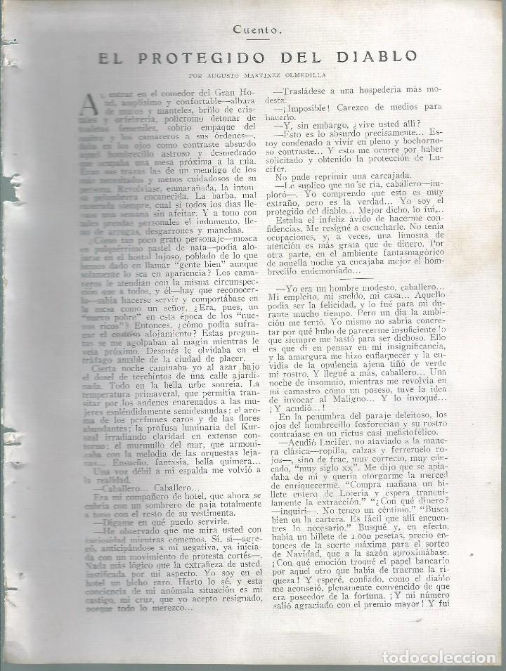 Collectionnisme de Revues et Journaux: BYN 15 ENE 1928.N&ordm; 1913: EL PROTEGIDO DEL DIABLO POR AUGUSTO MARTINEZ OLMENILLA CUENTO LOZANO SIDRO
