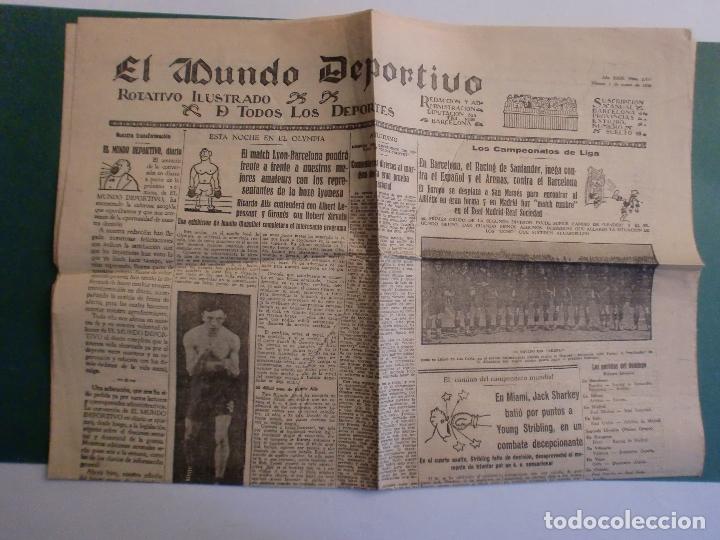 Collection Magazines and Newspapers: EL MUNDO DEPORTIVO 1 DE MARZO DE 1929 NUM. 2053 FOTO PLANTILLA DEL ARENAS - MOTOCICLETAS B.S.A.