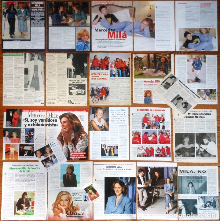Coleccionismo de Revistas y Peri&oacute;dicos: MERCEDES MILA colecci&oacute;n prensa 1980s/00s fotos tve periodista clippings revista