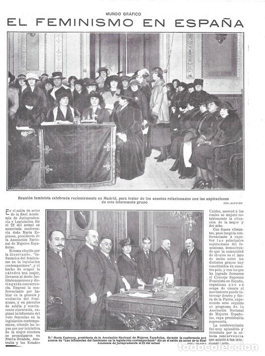 Collection Magazines and Newspapers: 1920 HOJA REVISTA MADRID EL FEMINISMO EN ESPA&Ntilde;A CONFERENCIA MAR&Iacute;A ESPINOSA ASOCIACI&Oacute;N NAC DE MUJERES
