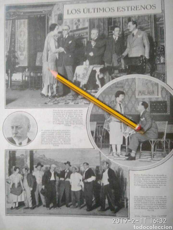 Sammeln von Zeitschriften und Zeitungen: RECORTE PRENSA A&Ntilde;OS 20-1925 PEDRO MU&Ntilde;OS.JULIO HOYOS.ERNESTO VILCHES.LOS ULTIMOS ESTRENOS VER FOTOS.