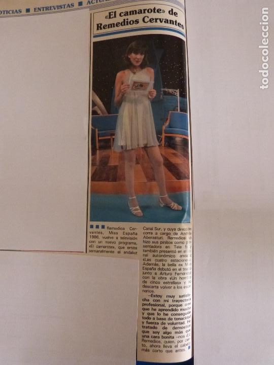 Coleccionismo de Revistas y Peri&oacute;dicos: RECORTE REPORTAJE CLIPPING DE REMEDIOS CERVANTES MISS ESPA&Ntilde;A 1986 REVISTA SEMANA N&ordm; 2876 P&Aacute;G 54