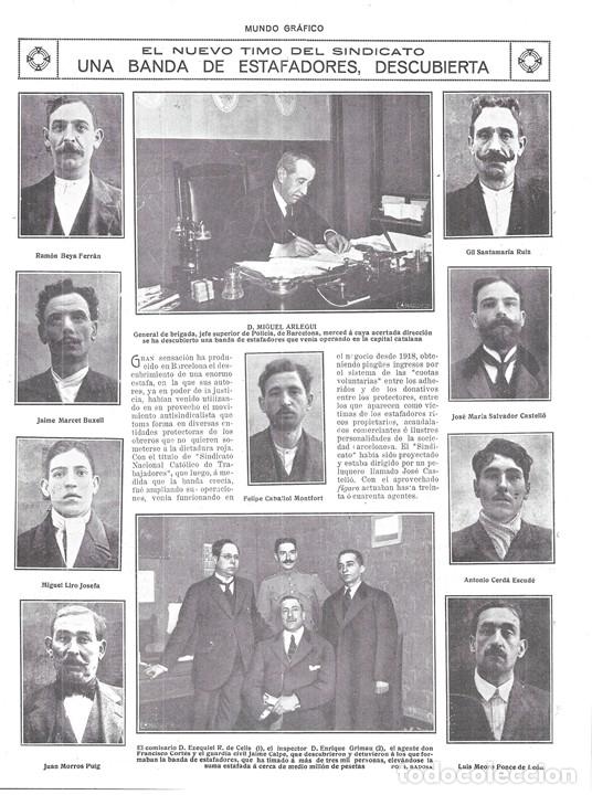 Collection Magazines and Newspapers: 1920 HOJA REVIST BARCELONA DETENIDA BANDA ESTAFADORES JEFE POLIC&Iacute;A MIGUEL ARLEGUI RODR&Iacute;GUEZ DE CELIS