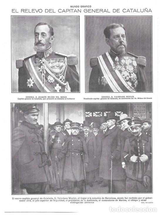 Collection Magazines and Newspapers: 1920 HOJA REVISTA RELEVO CAPIT&Aacute;N GENERAL DE CATALU&Ntilde;A JOAQU&Iacute;N MILANS DEL BOSCH VALERIANO WEYLER