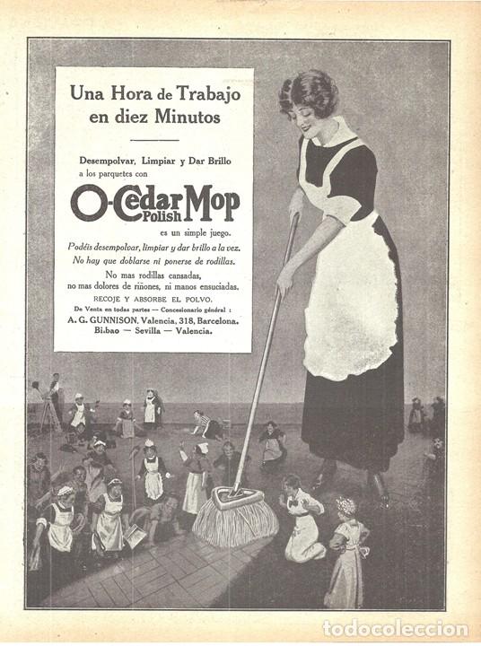 Collection Magazines and Newspapers: 1920 HOJA REVISTA PUBLICIDAD ANUNCIO MOPA DE LIMPIEZA O-CEDAR MOP POLISH POL&Iacute;TICAMENTE INCORRECTA