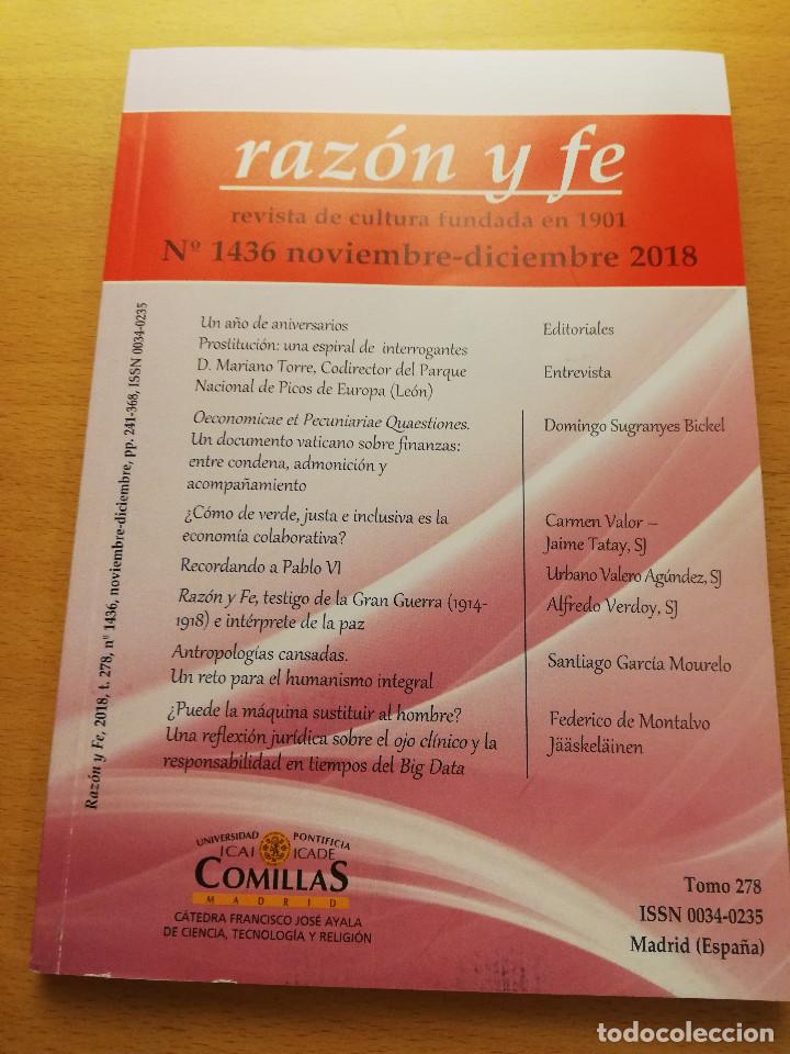 Coleccionismo de revistas y peri&oacute;dicos: RAZ&Oacute;N Y FE N&ordm; 1436 (NOVIEMBRE - DICIEMBRE 2018). REVISTA DE CULTURA FUNDADA EN 1901