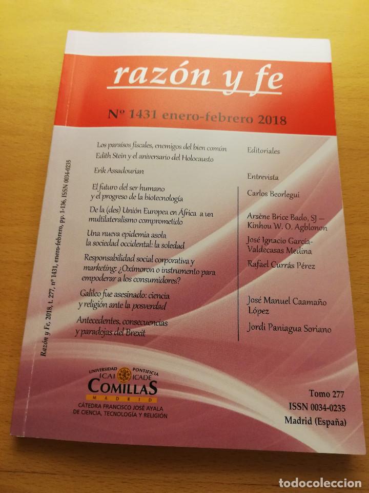 Collezionismo di Riviste e Giornali: RAZ&Oacute;N Y FE N&ordm; 1431 (ENERO - FEBRERO 2018). REVISTA DE CULTURA FUNDADA EN 1901