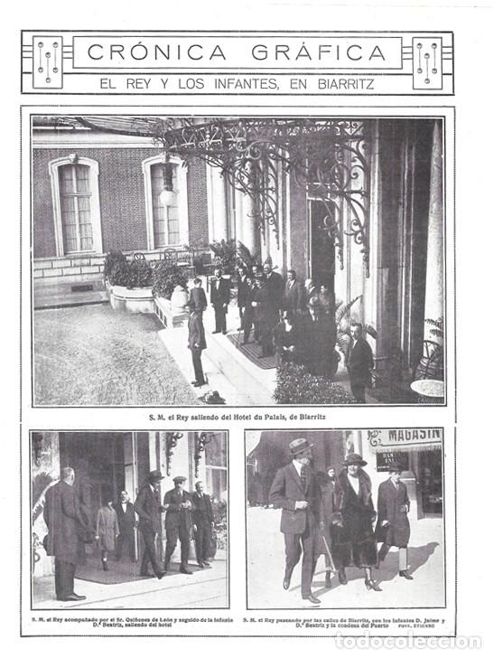 Coleccionismo de Revistas y Peri&oacute;dicos: 1920 HOJA REVIST BIARRITZ HOTEL DU PALAIS REY ALFONSO XIII INFANTES JAIME Y BEATRIZ QUI&Ntilde;ONES DE LE&Oacute;N