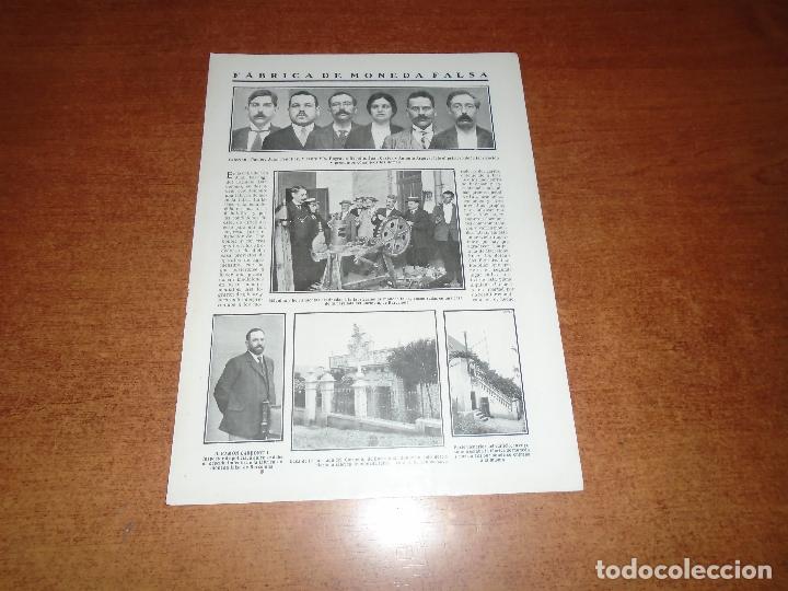 Collection Magazines and Newspapers: F&Aacute;BRICA DE MONEDA FALSA EN EL CARMELO BARCELONA. KAISER GUILLERMO II. PRESIDENTE FRANCIA M FALLI&Eacute;RES
