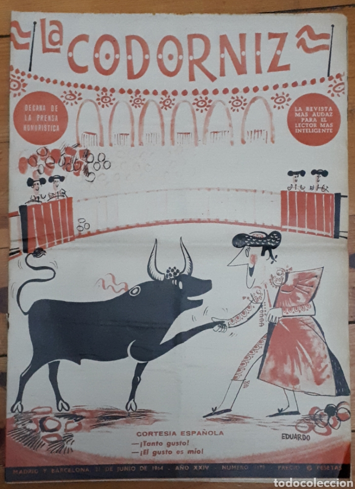 Coleccionismo de Revistas y Peri&oacute;dicos: La Codorniz. Madrid y Barcelona. 21 de junio de 1964. No. 1179