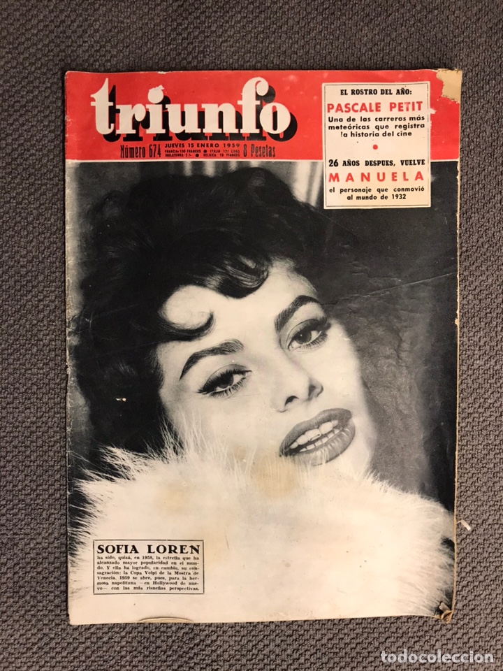 Coleccionismo de Revistas y Peri&oacute;dicos: REVISTA. TRIUNFO . Sofia Loren. No.674 (a.1959)