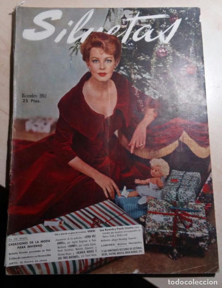 Coleccionismo de Revistas y Peri&oacute;dicos: LEE REMICK FRANK SINATRA.SILUETAS DICIEMBRE 1961.DECORACION.MODA.PEINADOS.CINE.SOCIEDAD.LABORES.
