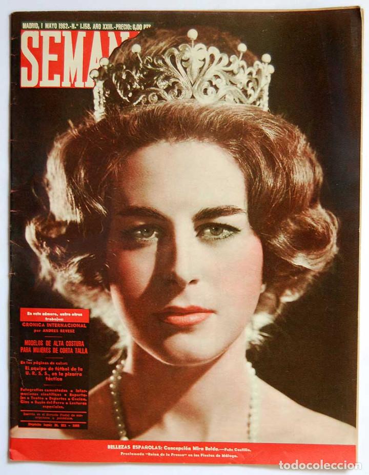 Coleccionismo de Revistas y Peri&oacute;dicos: Revista Semana N&ordm; 1158. 1 Mayo 1962. Pizarra deportiva equipo f&uacute;tbol URSS