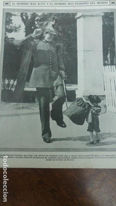 Collezionismo di Riviste e Giornali: EL HOMBRE MAS ALTO Y EL MAS PEQUE&Ntilde;O DEL MUNDO CIRCO DE PARIS HOJA REVISTA A&Ntilde;O 1914