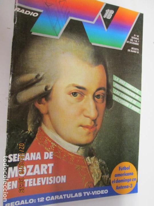 Coleccionismo de Revistas y Peri&oacute;dicos: TV 16 REVISTA  TELEVISI&Oacute;N SUPLEMENTO DIARIO 16 N&ordm;  62 , SEMANA DE MOZART