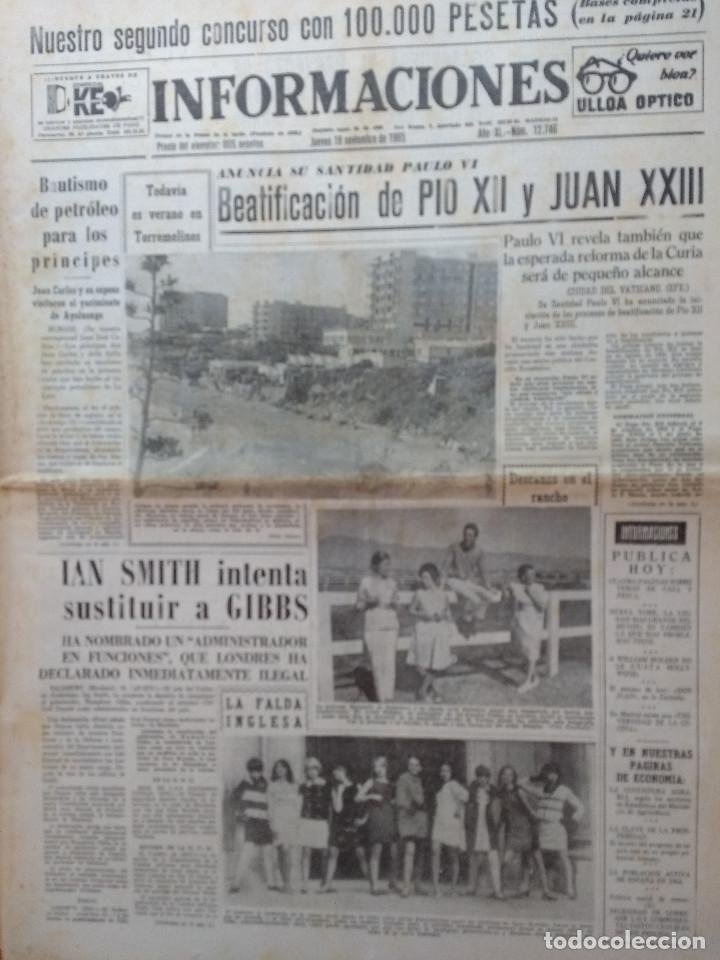 Collection Magazines and Newspapers: DIARIO INFORMACIONES 18/11-1965 - KALMAN - PUBLICIDAD PELICULAS GLORIOSOS CAMARADAS ...............