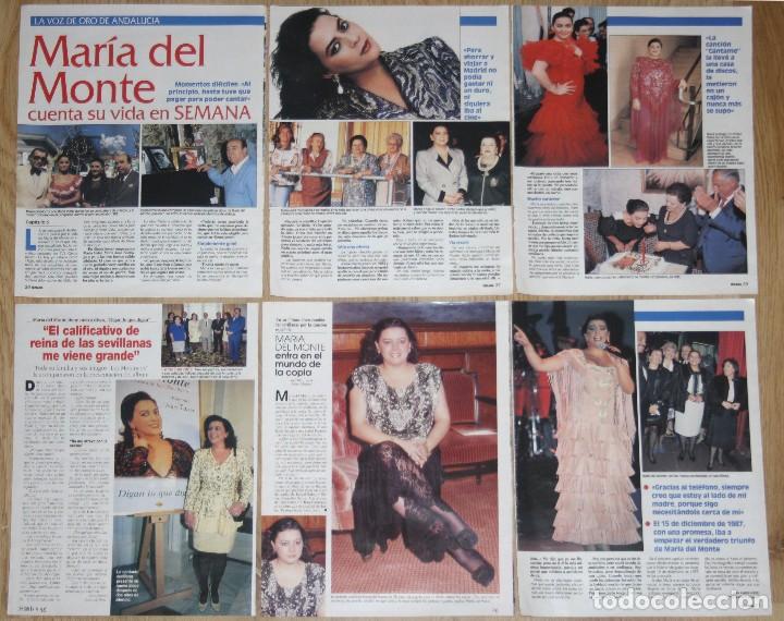 Coleccionismo de Revistas y Peri&oacute;dicos: MARIA DEL MONTE lote prensa 1990s spain clippings cantante copla isabel pantoja