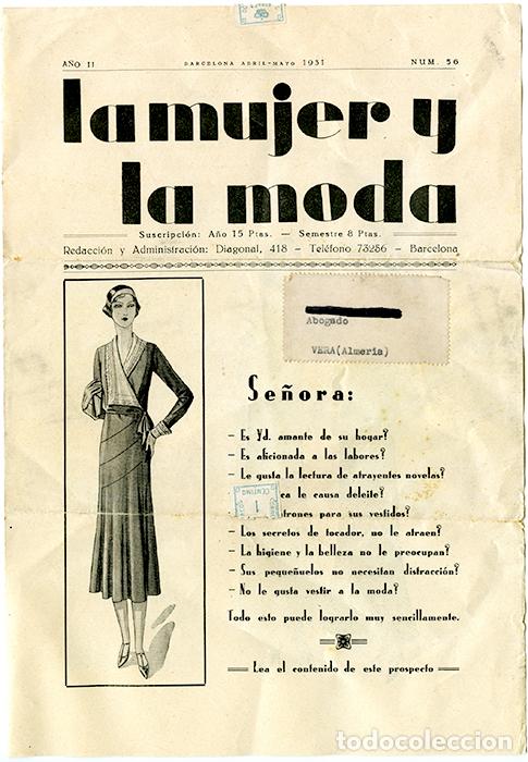 Gasto colisión puntada la mujer y la moda. año ii barcelona, abril-may - Comprar Revistas y  periódicos antiguos en todocoleccion - 152921310