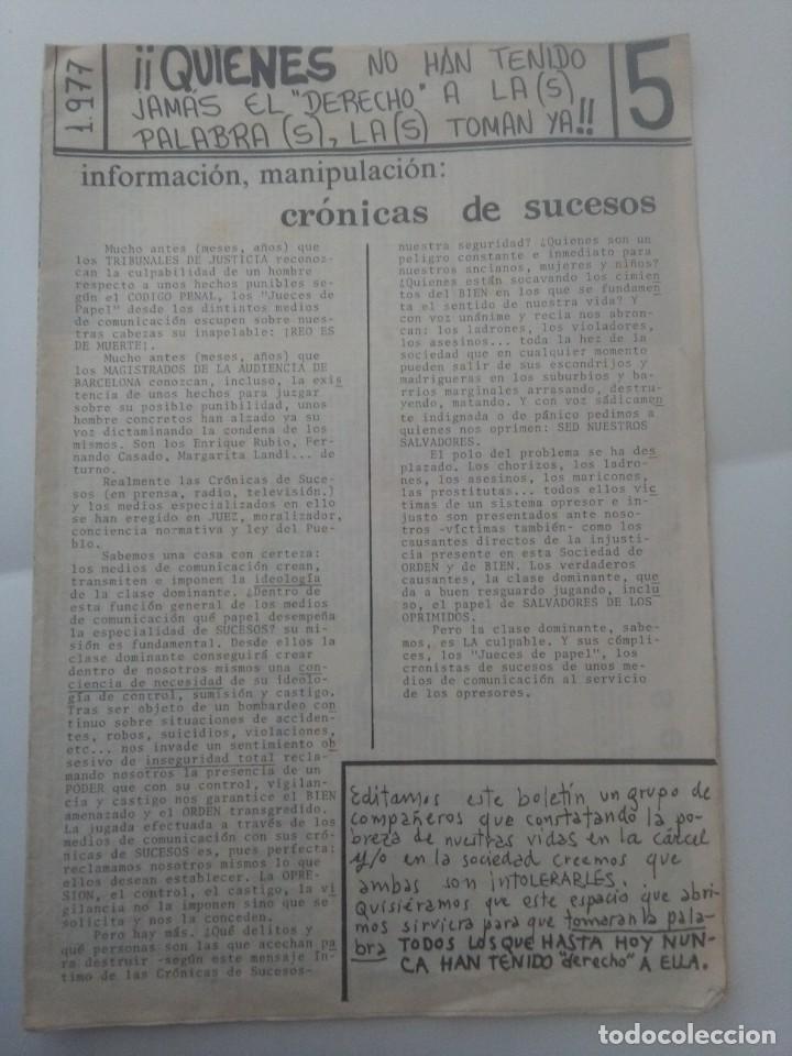 Coleccionismo de revistas y peri&oacute;dicos: COPEL, BOLETIN INFORMATIVO DESDE LAS CARCELES, MOTINES, REPRESI&Oacute;N. N&ordm; 5 DICIEMBRE 1977