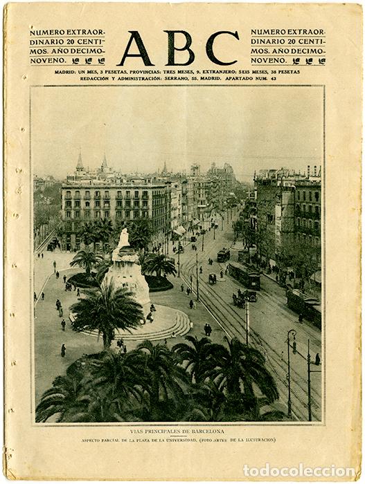 Coleccionismo de Revistas y Peri&oacute;dicos: ABC. N&uacute;mero extraordinario. A&ntilde;o 1923. V&iacute;as principales de Barcelona.