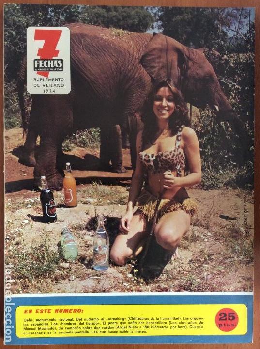 Coleccionismo de Revistas y Peri&oacute;dicos: REVISTA 7 FECHAS. EL PERI&Oacute;DICO DE TODA LA SEMANA. SUPLEMENTO DE VERANO. JULIO 1974