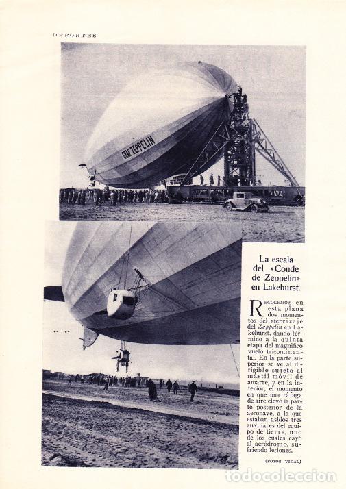 Coleccionismo de revistas y peri&oacute;dicos: * AEROSTACI&Oacute;N * Escala del Conde de Zeppelin en Lakehurst - 1930