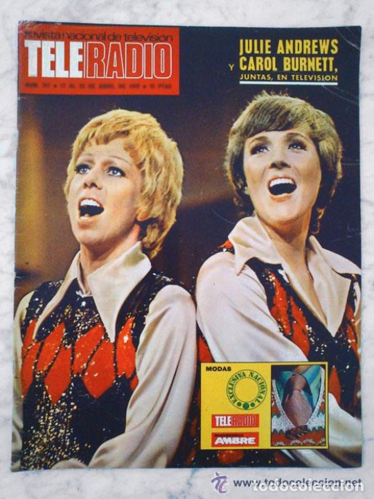 Coleccionismo de revistas y peri&oacute;dicos: TELE-RADIO - 1972 - JULIE ANDREWS Y CAROL BURNETT, MIKE BONGIORNO, MARISA PAREDES, ESTUDIO 1