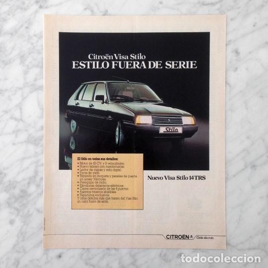 Coleccionismo de Revistas y Peri&oacute;dicos: RECORTE - PUBLICIDAD - CITROEN VISA STILO - 1984