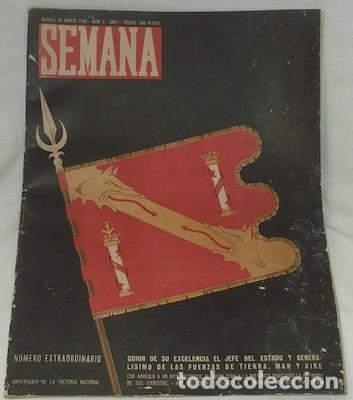 Coleccionismo de Revistas y Peri&oacute;dicos: SEMANA N&ordm; 5 DE 1940, N&Uacute;MERO EXTRAORDINARIO, ANIVERSARIO DE LA VICTORIA NACIONAL