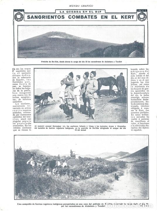 Coleccionismo de revistas y peri&oacute;dicos: 1912 HOJA REVISTA MARRUECOS GUERRA RIF COMBATES KERT SOLDADOS REGULARES IND&Iacute;GENAS BU-XDA BERENGUER