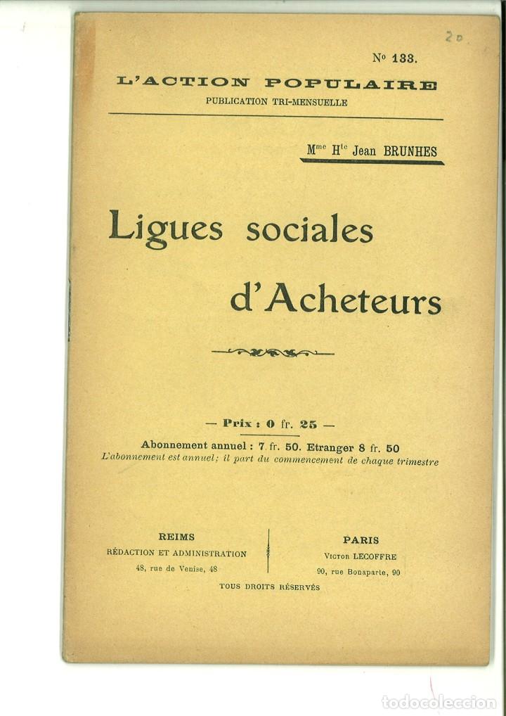 Collection Magazines and Newspapers: L'ACTION POPULAIRE N&ordm; 133. LIGUES SOCIALES D'ACHETEURS. M. H. Jean Brunhes