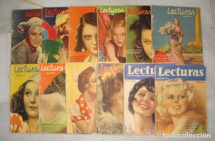 Coleccionismo de Revistas y Peri&oacute;dicos: A&ntilde;o 1932 Completo de la Revista Lecturas. &Eacute;poca 2&ordf; Rep&uacute;blica. Enero a Diciembre. Portadas Art Dec&oacute;