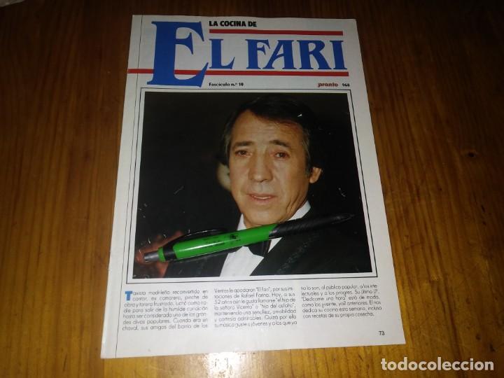 Coleccionismo de Revistas y Peri&oacute;dicos: Fasciculo revista PRONTO recetas de los FAMOSOS la cocina de CANTANTE EL FARI N&deg; 10