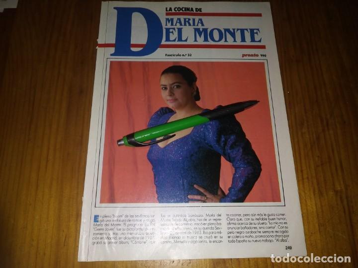 Coleccionismo de Revistas y Peri&oacute;dicos: Fasciculo revista PRONTO recetas de los FAMOSOS la cocina de MARIA DEL MONTE N&deg; 32