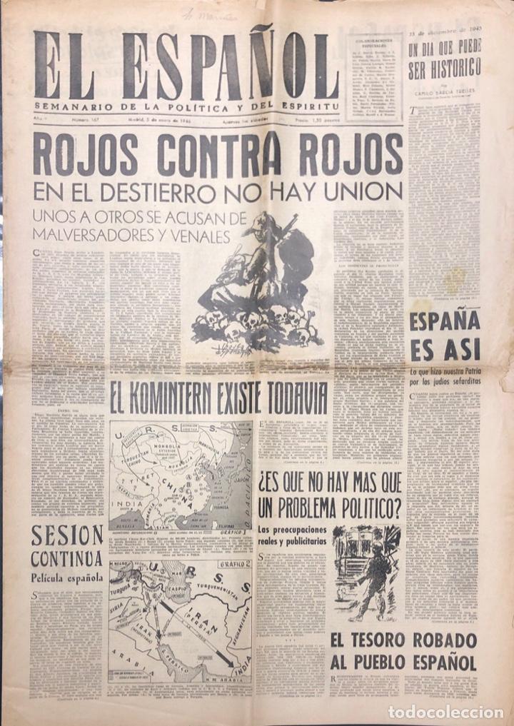 Collectionnisme de Revues et Journaux: EL ESPA&Ntilde;OL. SEMANARIO DE LA POLITICA Y DEL ESPIRITU. N&ordm; 167. A&Ntilde;O 1946.