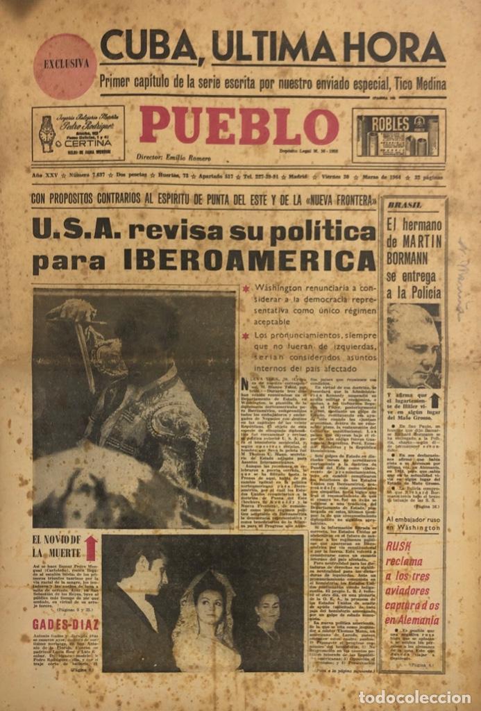 Collezionismo di Riviste e Giornali: PERIODIO PUEBLO. N&ordm;7637. A&Ntilde;O 1964