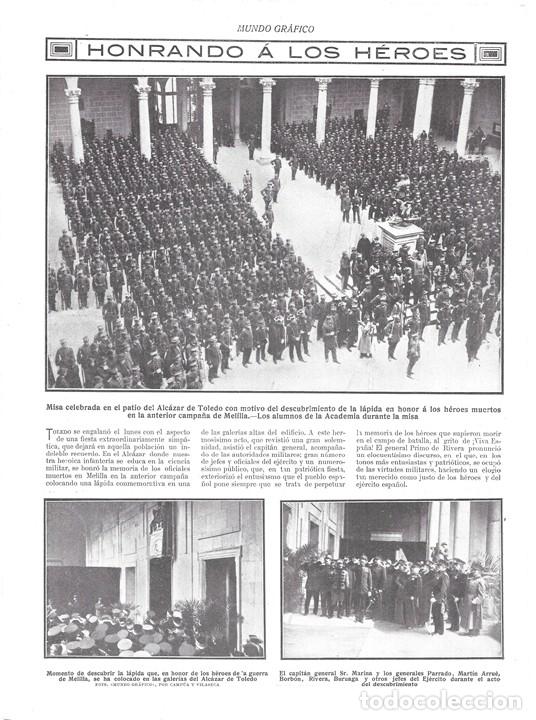 Coleccionismo de Revistas y Peri&oacute;dicos: 1912 HOJA REVISTA ALCAZAR DE TOLEDO ACADEMIA INFANTER&Iacute;A MISA Y L&Aacute;PIDA HONOR H&Eacute;ROES CAMPA&Ntilde;A D MELILLA