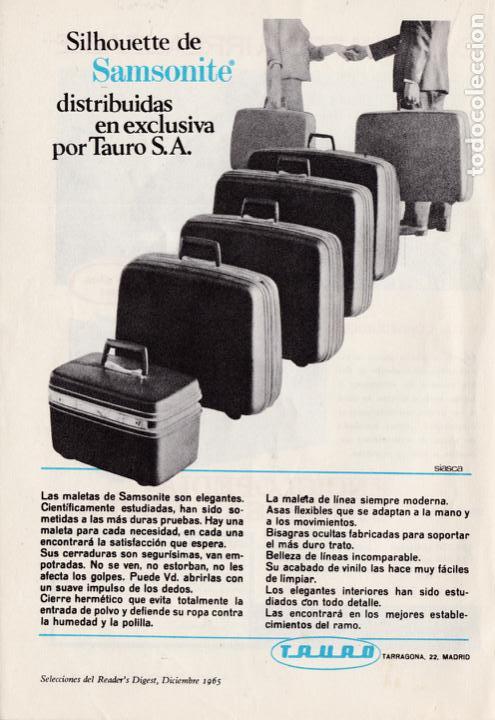 Coleccionismo de Revistas y Peri&oacute;dicos: Publicidad maletas Samsonite - 1965