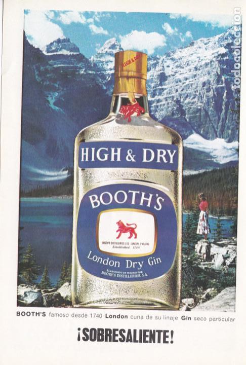 Coleccionismo de revistas y peri&oacute;dicos: Publicidad ginebra BOOTH&acute;S - 1965