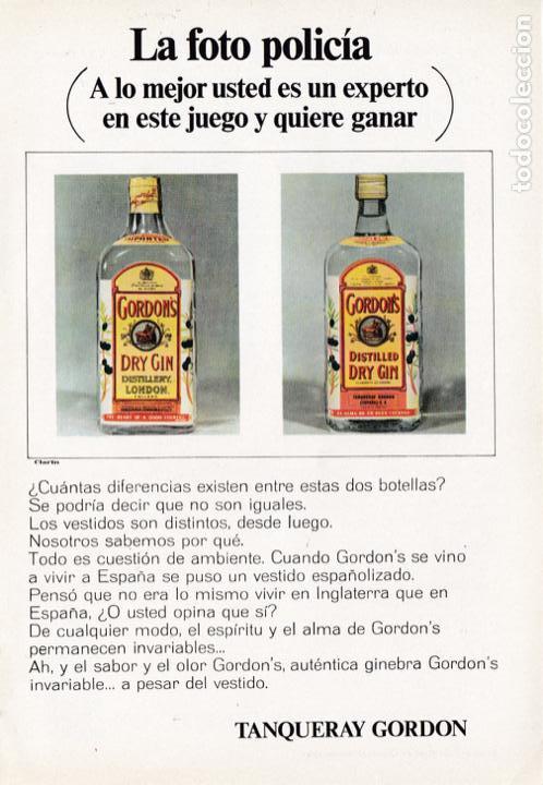 Coleccionismo de revistas y peri&oacute;dicos: Publicidad ginebra GORDON&acute;S - 1965