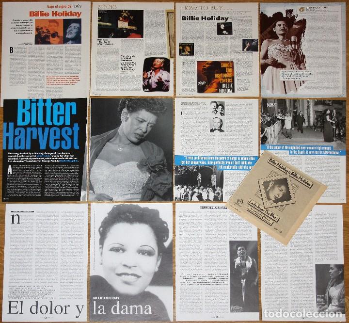 Coleccionismo de Revistas y Peri&oacute;dicos: BILLIE HOLIDAY lote prensa clippings 1970s/00s magazine articles photos jazz singer