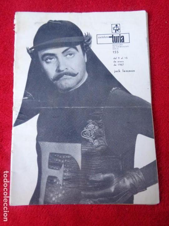 Coleccionismo de Revistas y Peri&oacute;dicos: CARTELERA TURIA, VALENCIA, N&ordm; 155 --- 1967 --- PORTADA del actor JACK LEMMON - VESPA