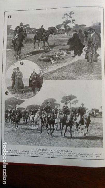 Collezionismo di Riviste e Giornali: ALFONSO XIII EN SEVILLA CACERIA REGIA COTO DE DO&Ntilde;ANA DUQUE TARIFA CAZA 2 HOJAS A&Ntilde;O 1921