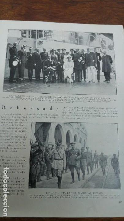 Colecionismo de Revistas e Jornais: ALFONSO XIII SANTANDER ACORAZADO FRANCES TETUAN PETAIN PRIMO DE RIVERA HOJA A&Ntilde;O 1925