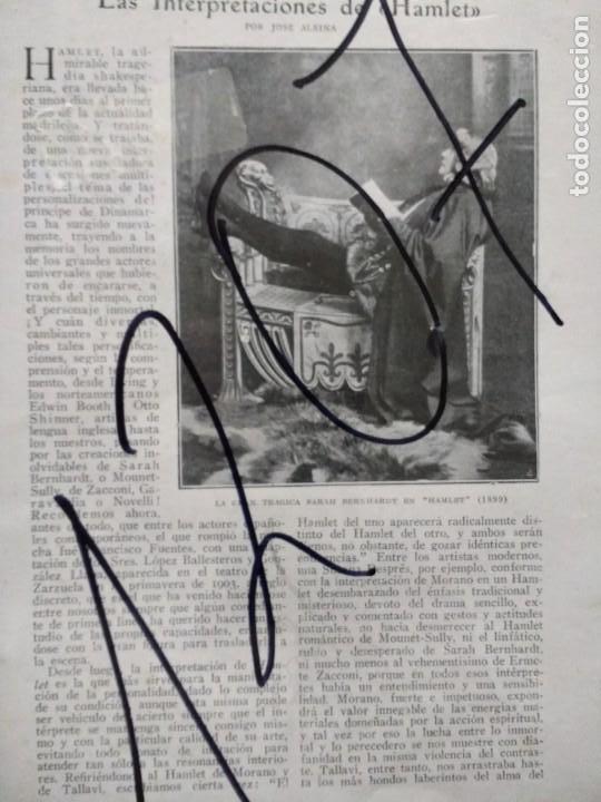 Coleccionismo de revistas y peri&oacute;dicos: TEATRO. HAMLET. JOSE ALSINA. 1928. WILLIAM SHAKESPEARE.