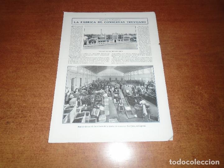 Colecionismo de Revistas e Jornais: RETAL 1909 F&Aacute;BRICA DE CONSERVAS DE TREVIJANO (LOGRO&Ntilde;O). MODA. MADMOISELLE DESLYS. PERLAS KEPTA.